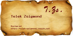 Telek Zsigmond névjegykártya